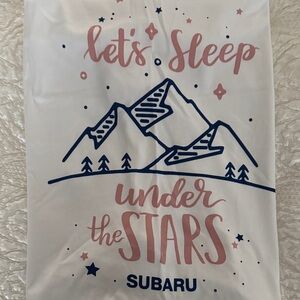 Subaru “let’s sleep under the stars” baby blanket t-shirt fabric new not used